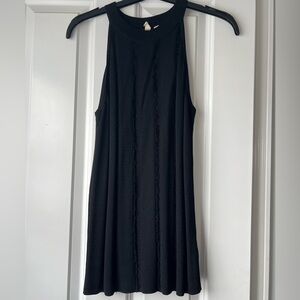 Moth by Anthropologie Black Tank with fringe, Size S